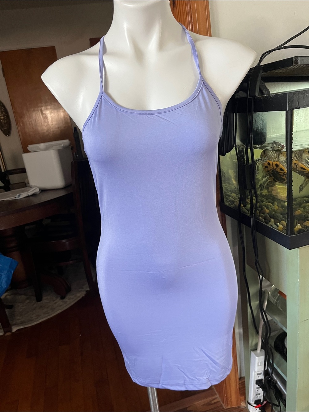 Lilac Spaghetti Strap Bodycon Dress